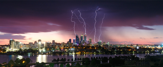 lightning strikes in cities